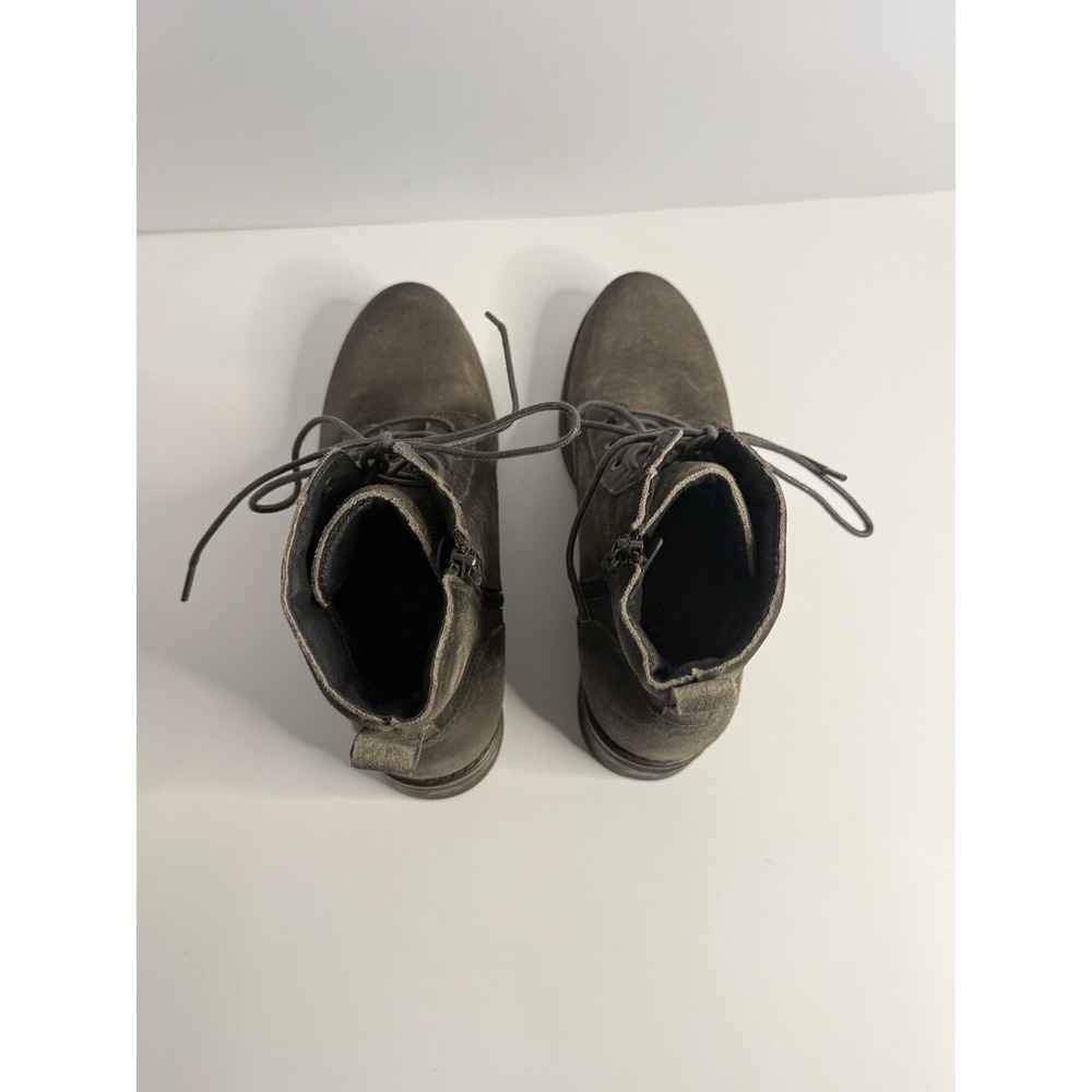 Taos Boot Camp Boots Womens 38 US 7 7.5 Smoke Grey Rugged Suede Comfort ZipAnkle - Picture 5 of 10